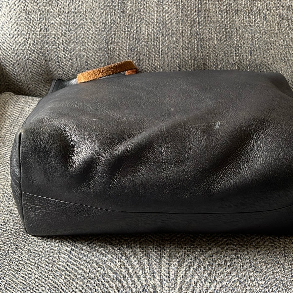 Madewell The transport Pebbled Black Leather  tote Handbag - Picture 5 of 15